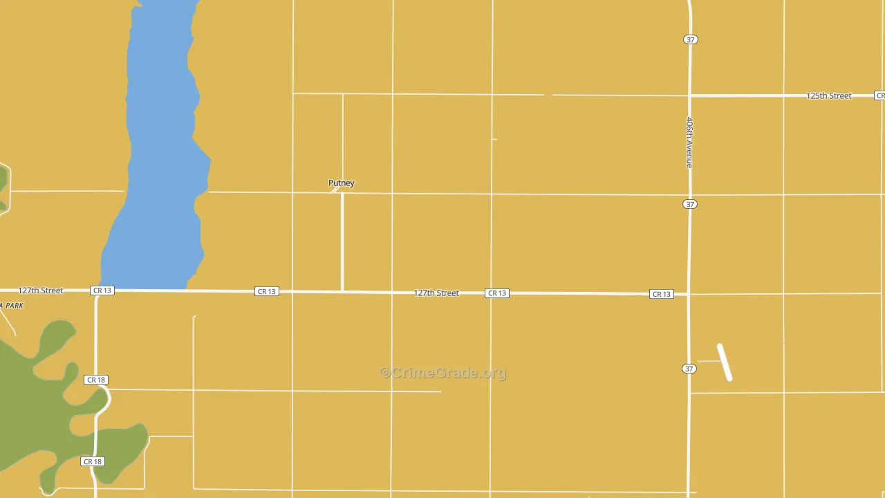 Putney, SD Map of Burglary Rates
