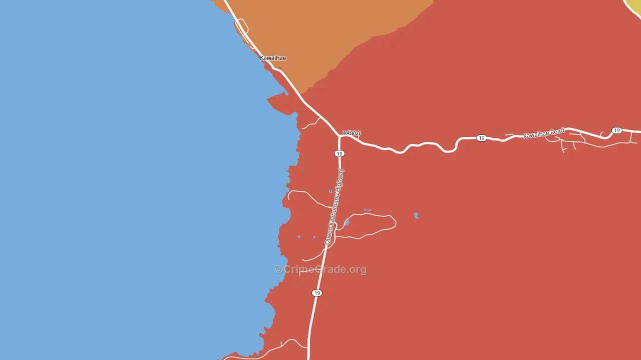 Puukohola Heiau National Historic Site, HI Map of Burglary Rates