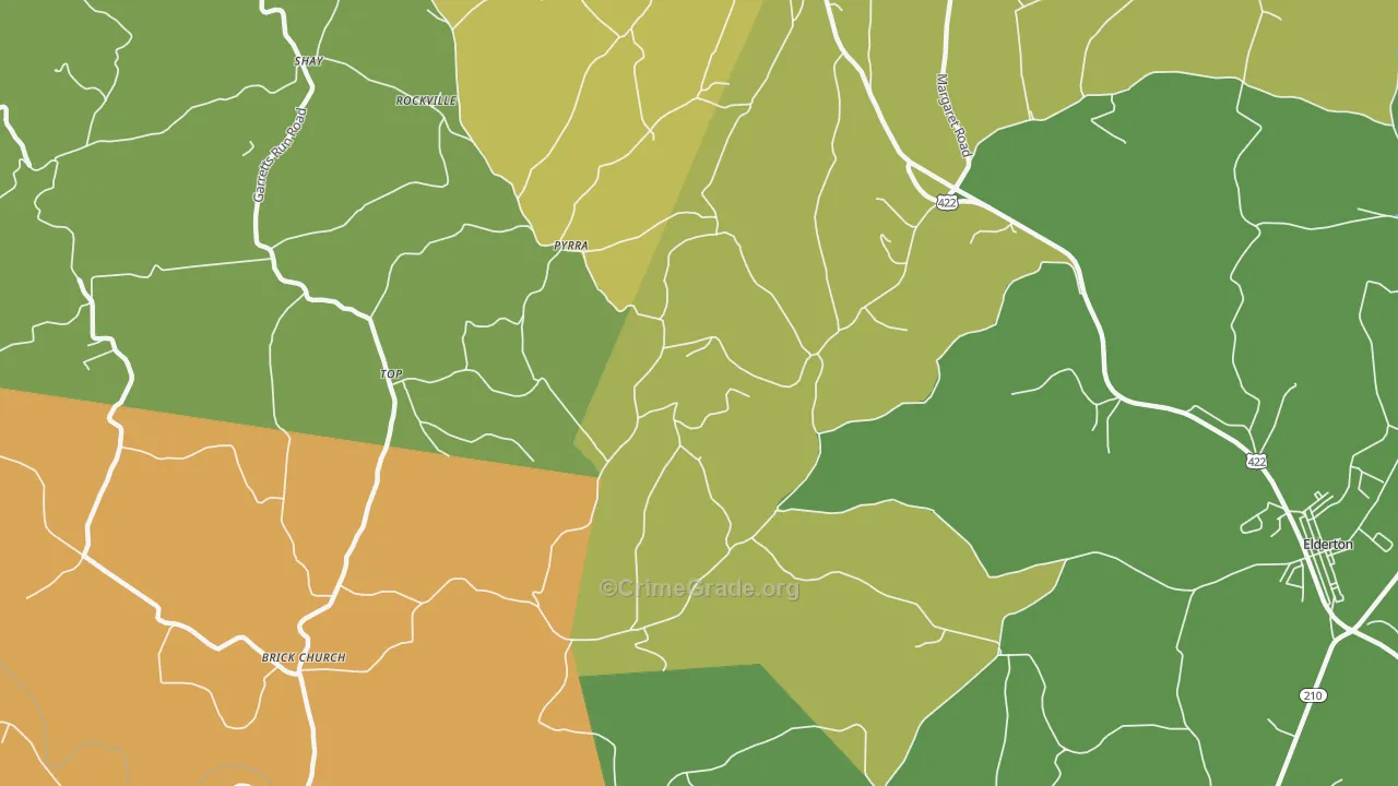 Pyrra, PA Map of Burglary Rates