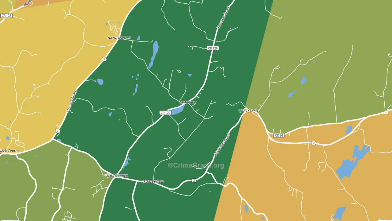 Quackenkill, NY Map of Burglary Rates
