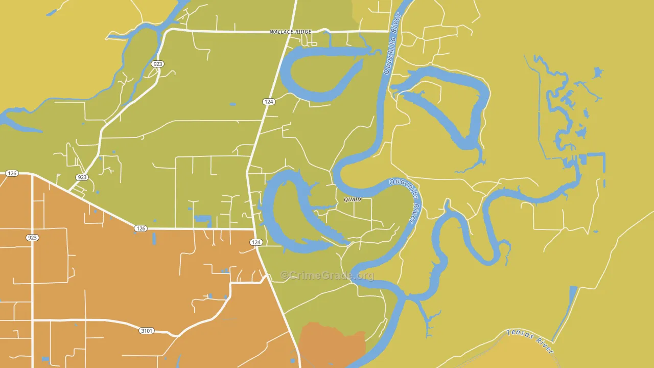 Quaid, LA Map of Burglary Rates