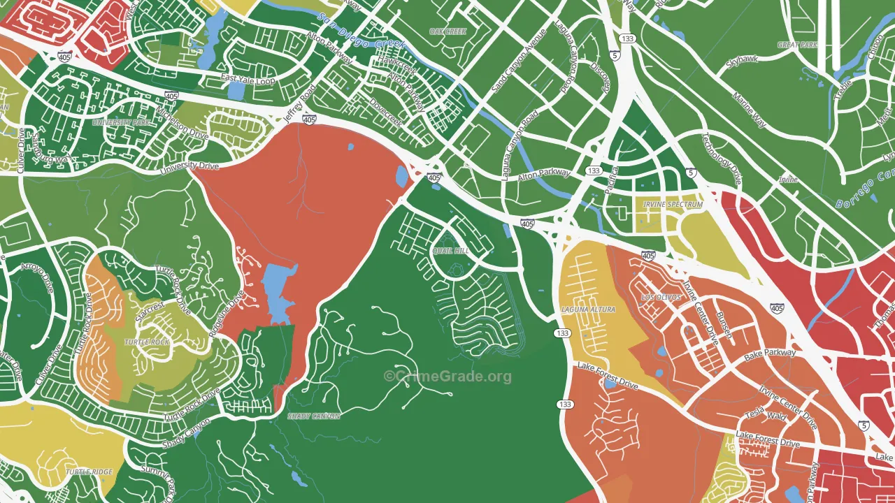 Quail Hill, Irvine, CA Map of Burglary Rates