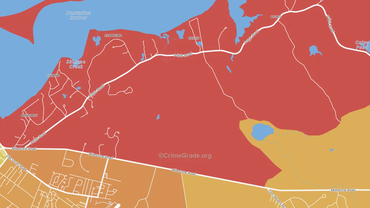 Quaise, MA Map of Burglary Rates