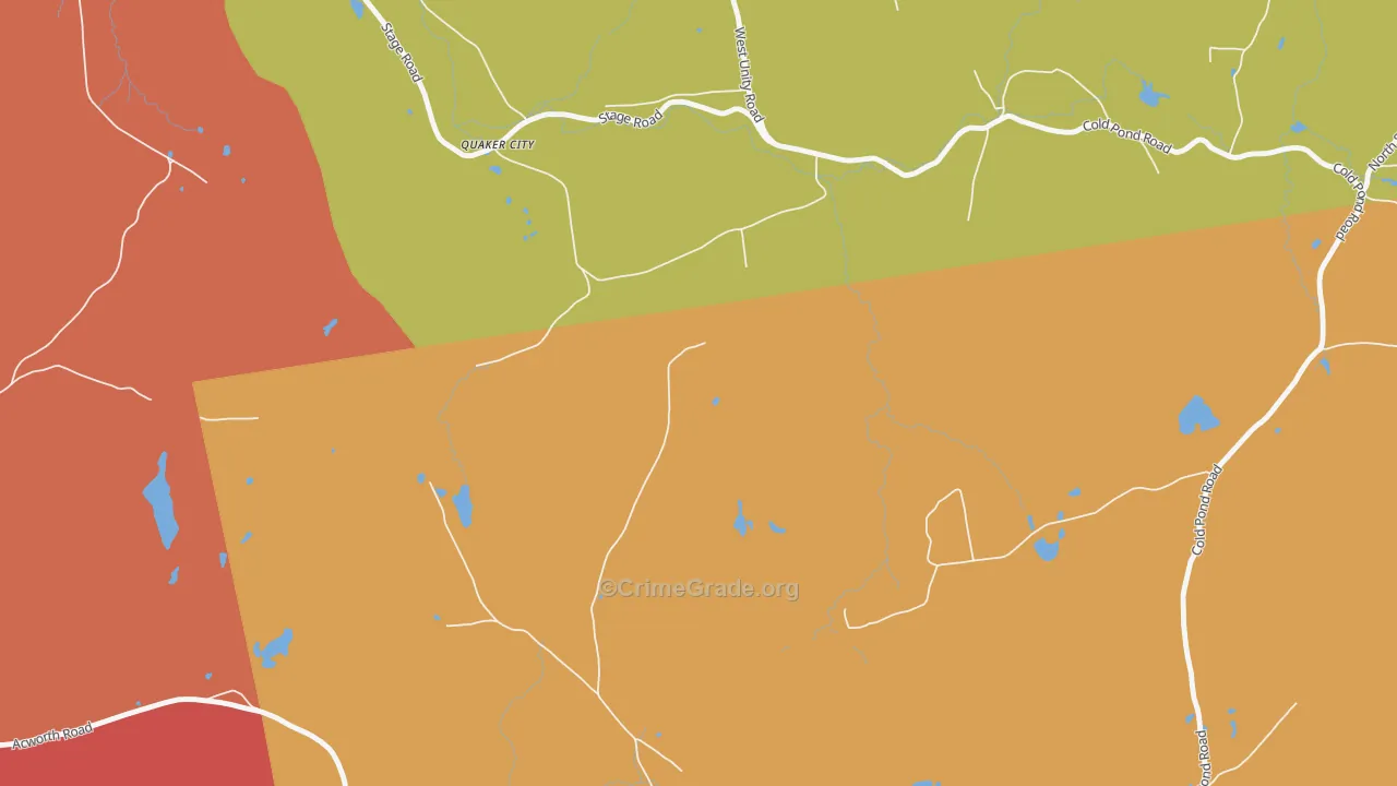 Quaker City, NH Map of Burglary Rates
