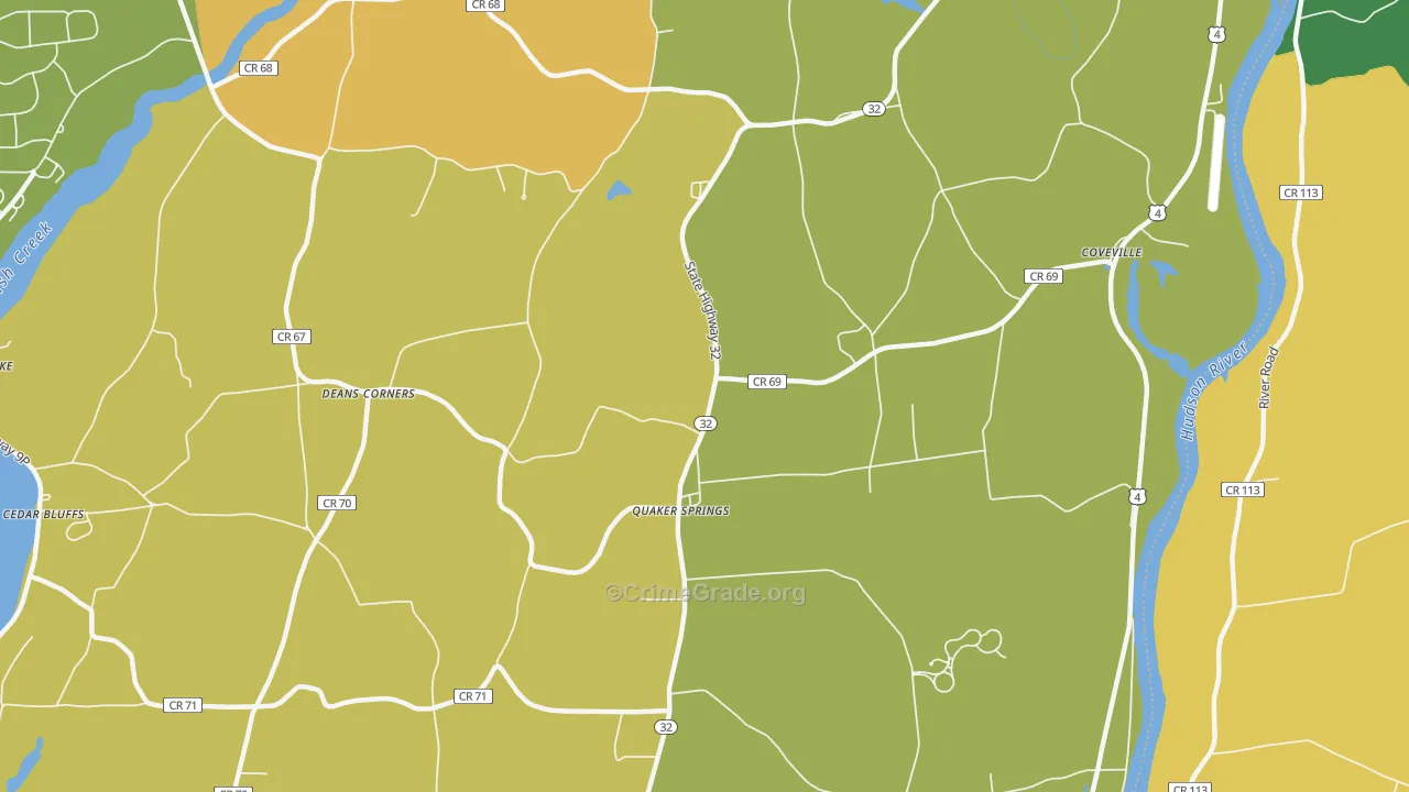 Quaker Springs, NY Map of Burglary Rates