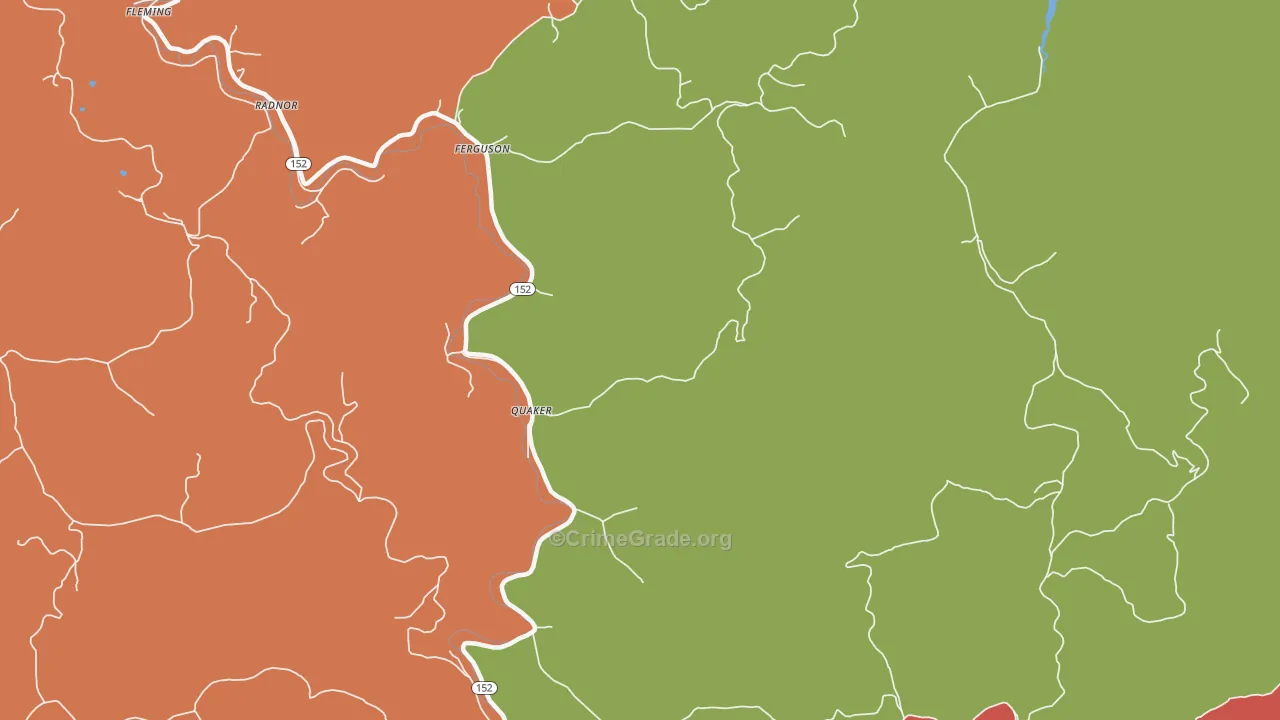 Quaker, WV Map of Burglary Rates