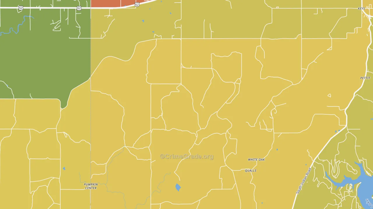 Qualls, OK Map of Burglary Rates