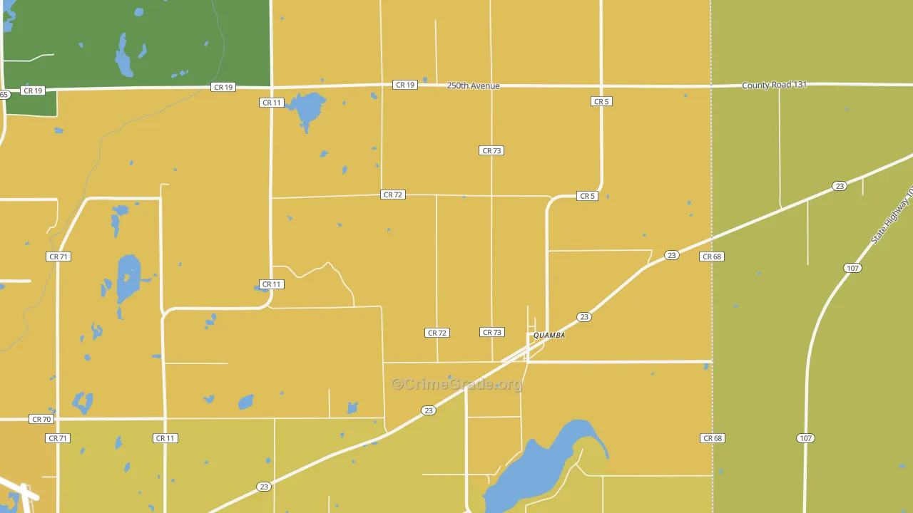 Quamba, MN Map of Burglary Rates