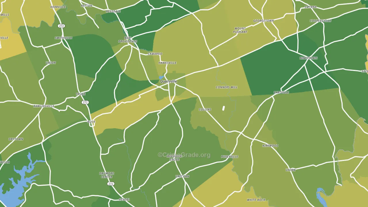 Quarryville, PA Map of Burglary Rates