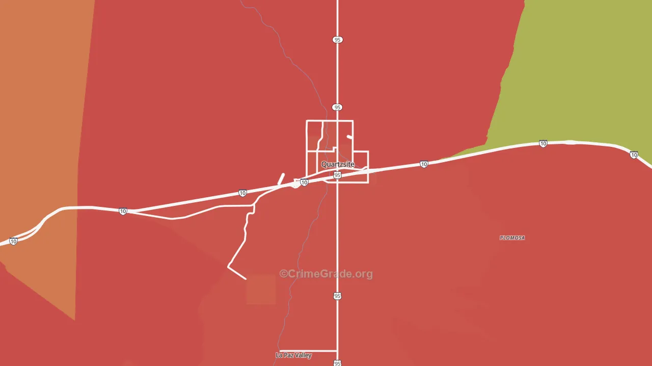 Quartzsite, AZ Map of Burglary Rates