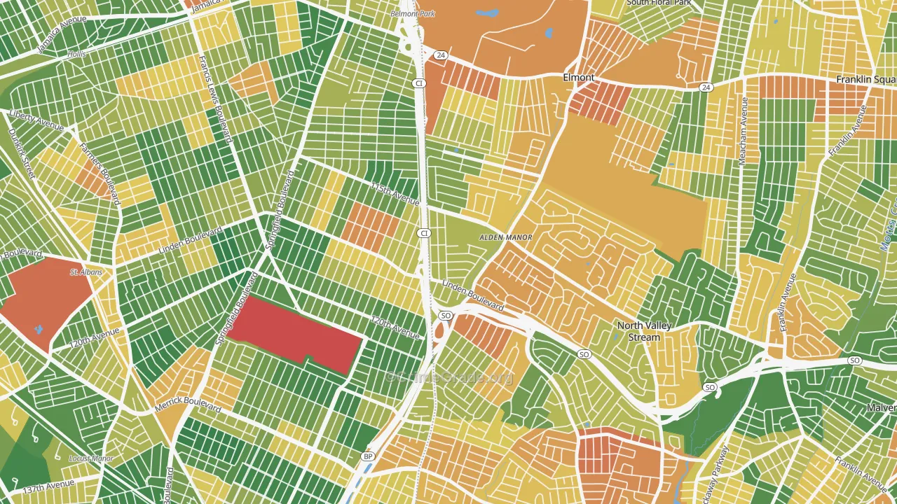 Queens Village, NY Map of Burglary Rates