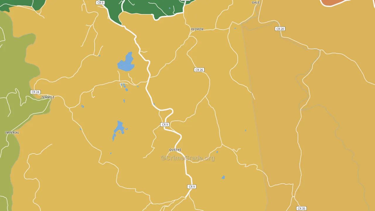 Queens, WV Map of Burglary Rates