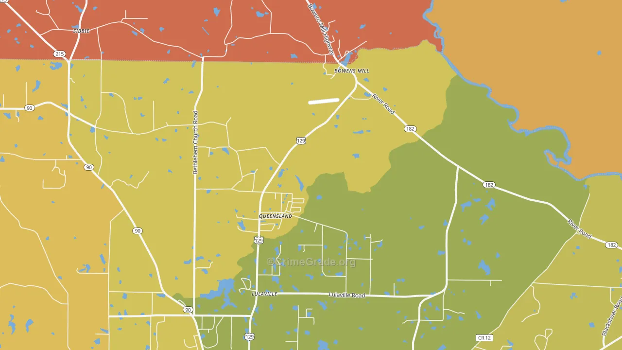 Queensland, GA Map of Burglary Rates