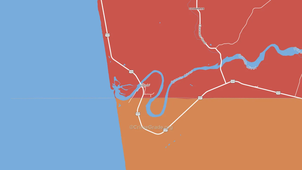 Queets, WA Map of Burglary Rates