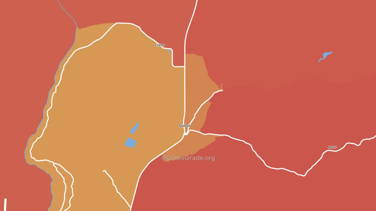 Questa, NM Map of Burglary Rates