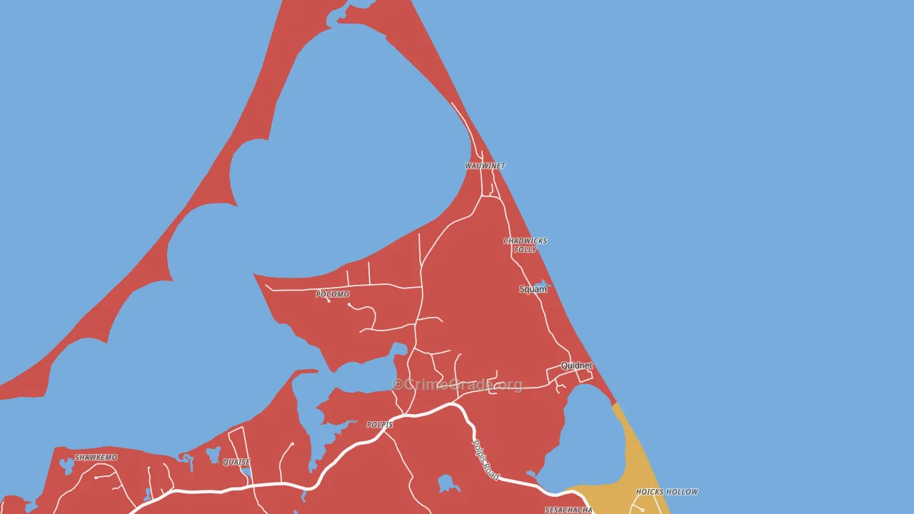Quidnet, MA Map of Burglary Rates