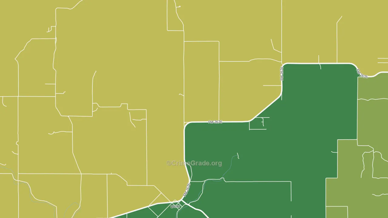 Quihi, TX Map of Burglary Rates