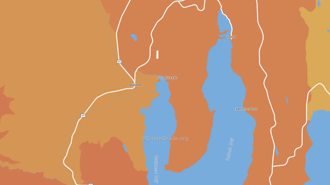 Quilcene, WA Map of Burglary Rates