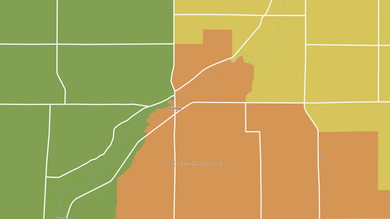 Quimby, IA Map of Burglary Rates
