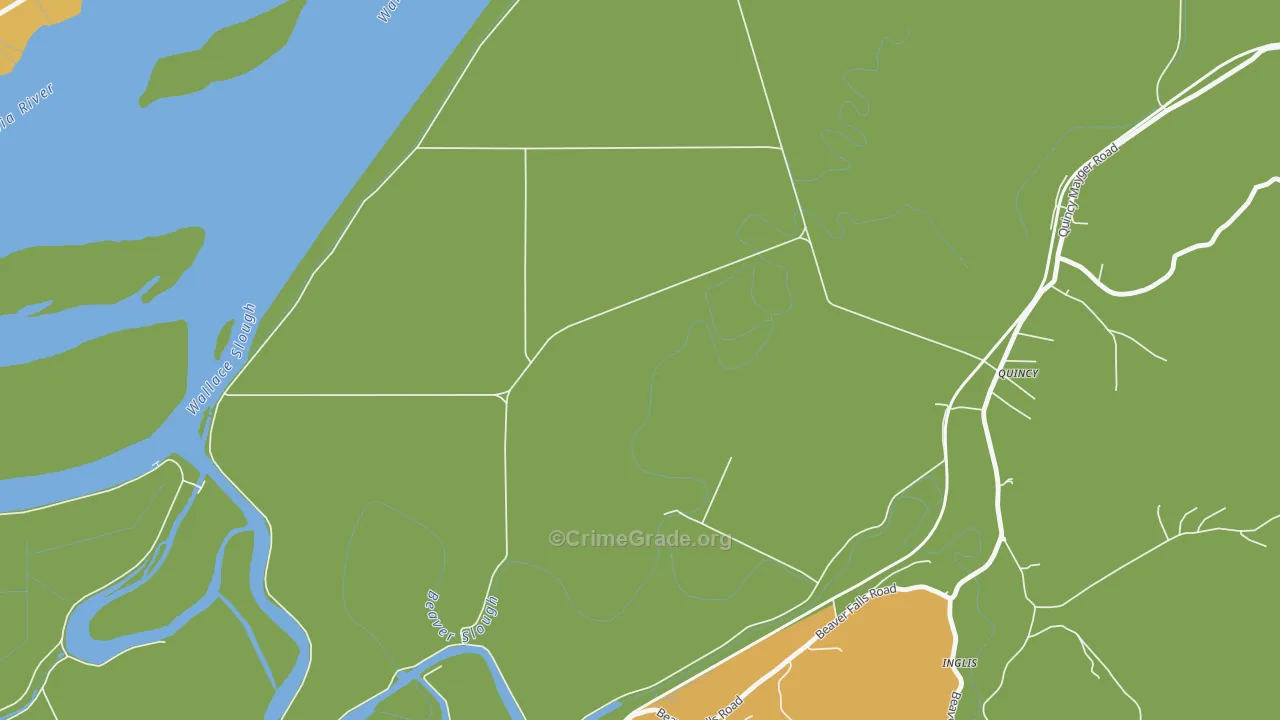 Quincy, OR Map of Burglary Rates