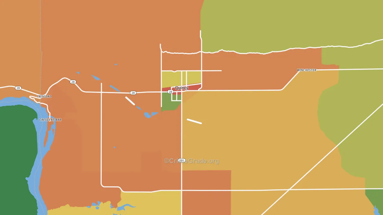 Quincy, WA Map of Burglary Rates