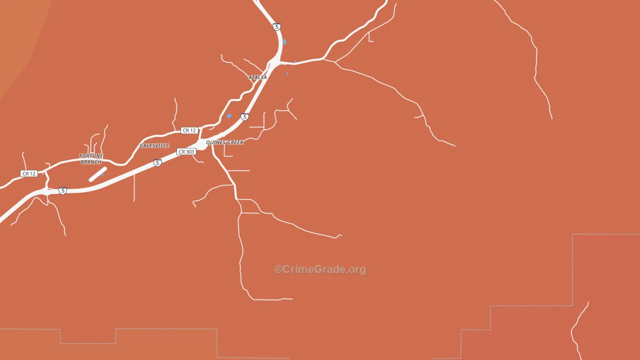 Quines Creek, OR Map of Burglary Rates