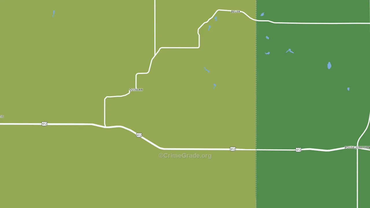 Quinlan, OK Map of Burglary Rates