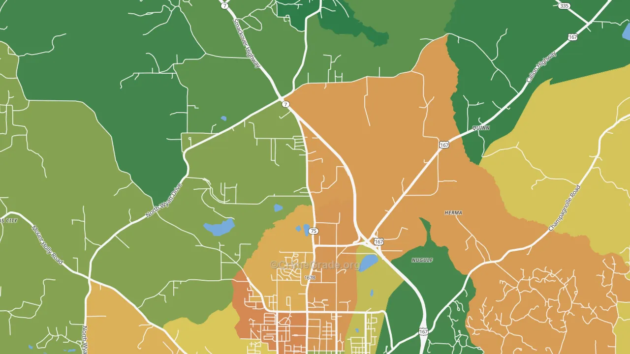 Quinn, AR Map of Burglary Rates