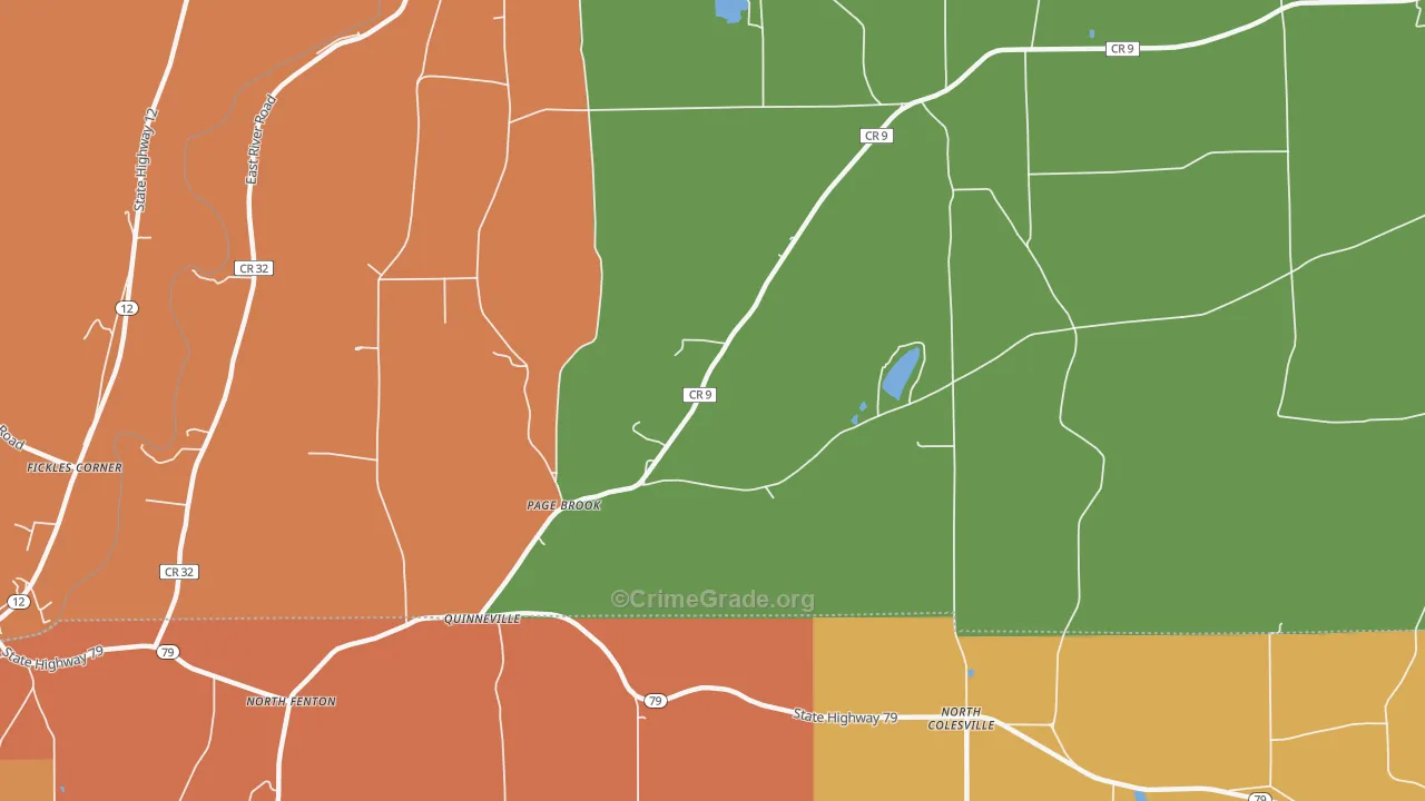 Quinneville, NY Map of Burglary Rates