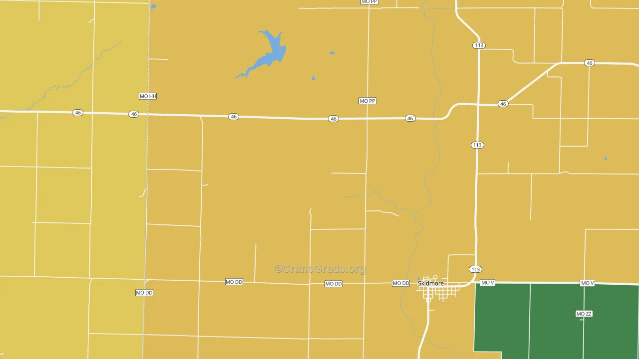Quitman, MO Map of Burglary Rates