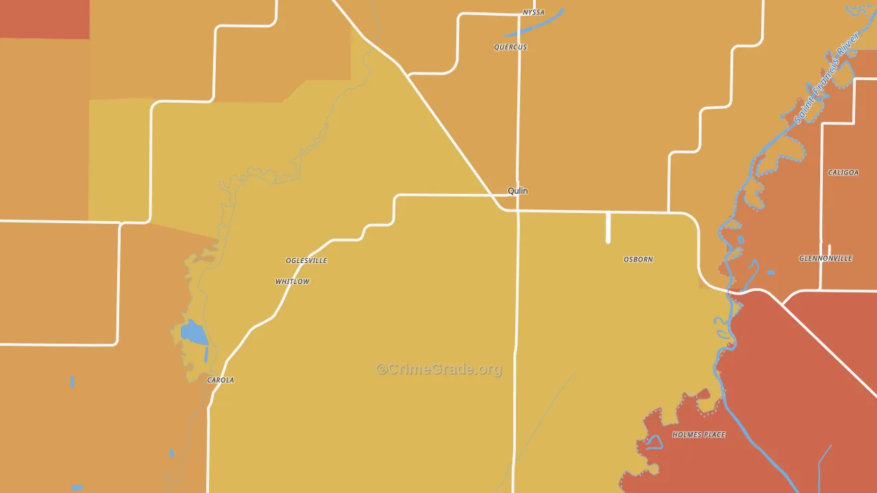Qulin, MO Map of Burglary Rates