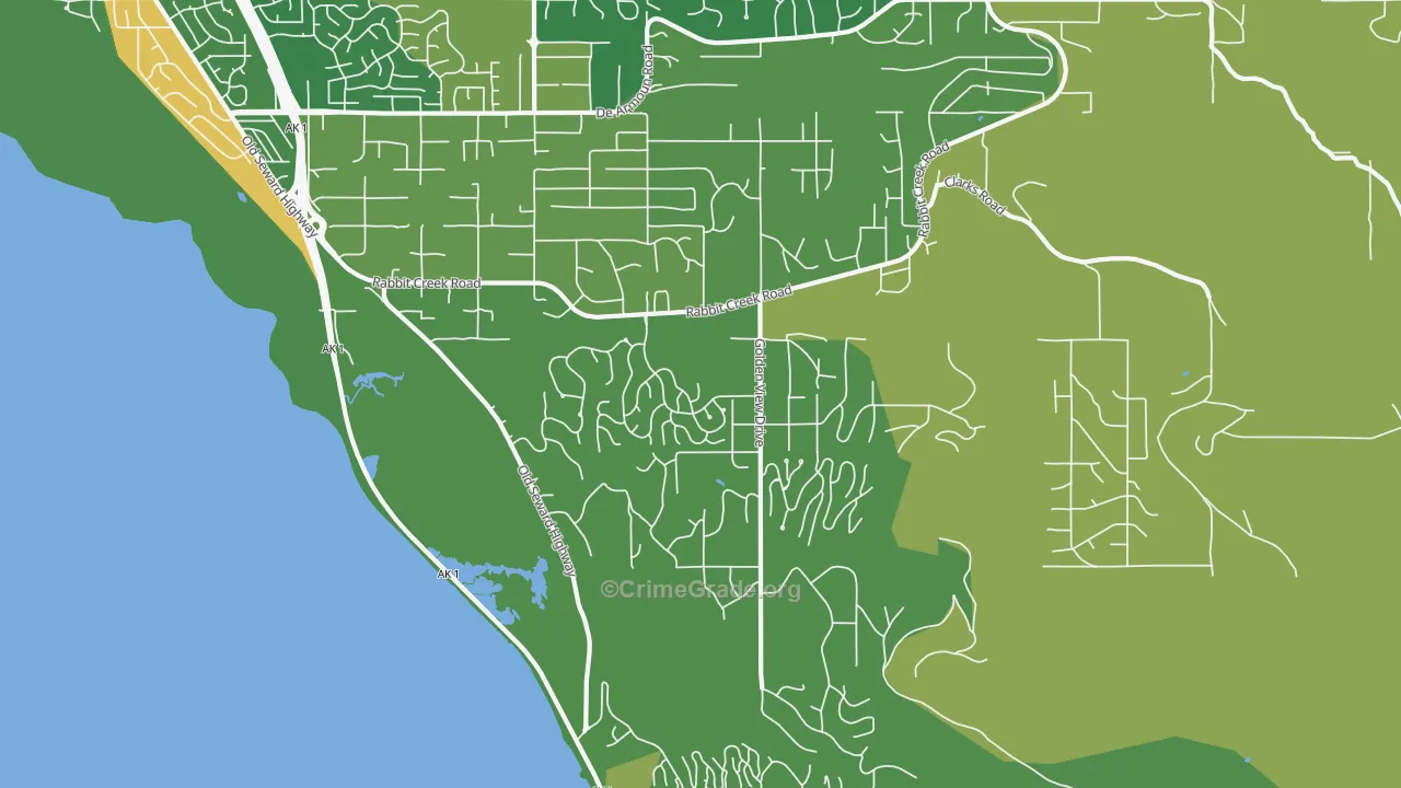 Rabbit Creek, Anchorage, AK Map of Burglary Rates