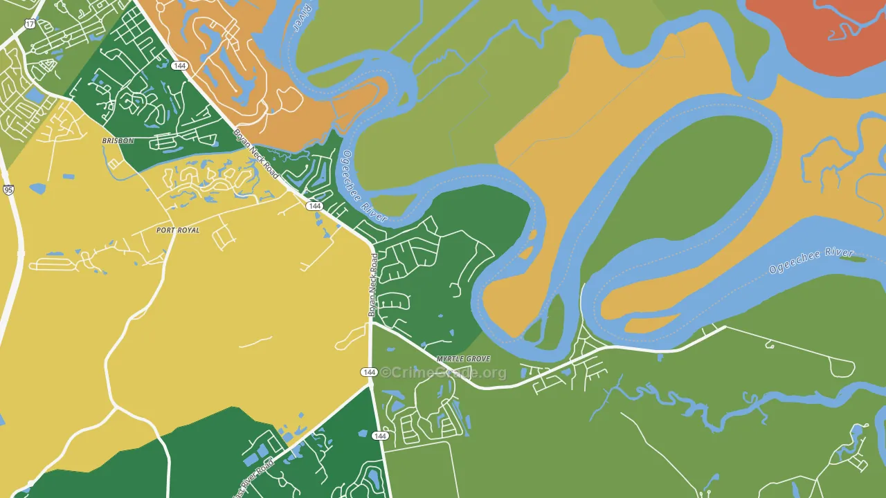 Rabbit Hill, GA Map of Burglary Rates