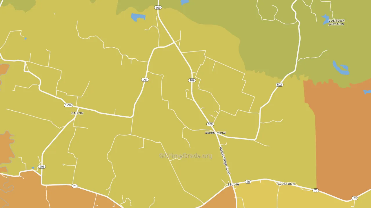 Rabbit Ridge, KY Map of Burglary Rates
