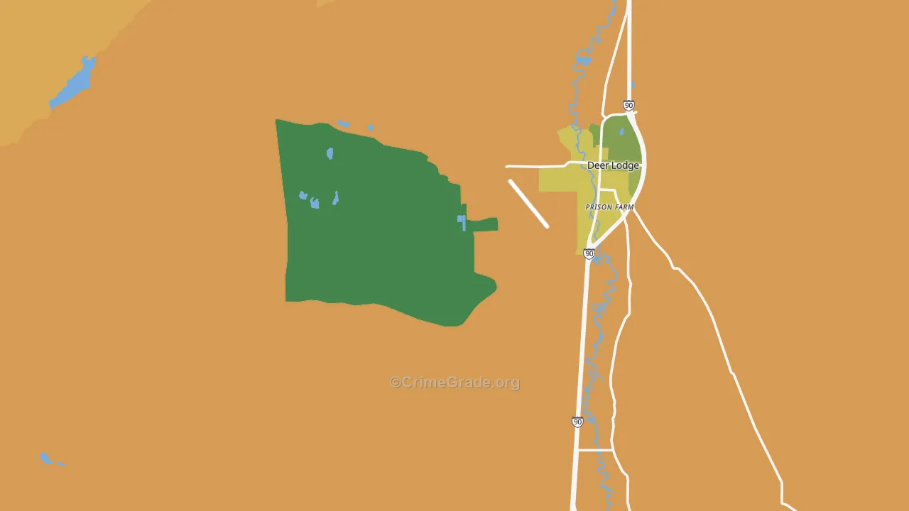 Racetrack, MT Map of Burglary Rates