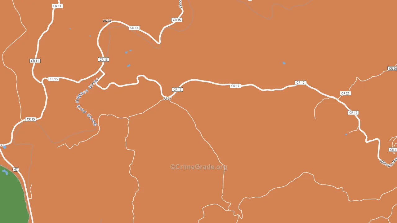 Racy, WV Map of Burglary Rates