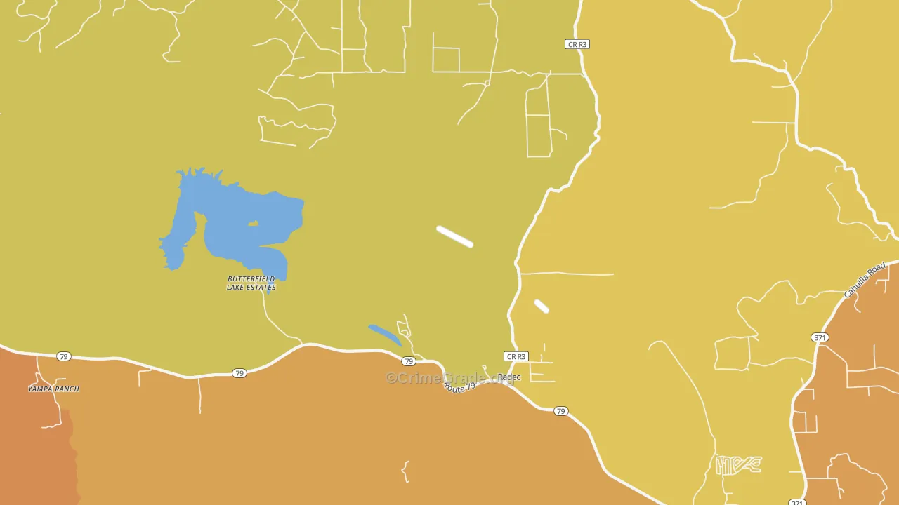 Radec, CA Map of Burglary Rates