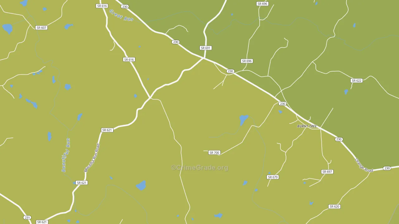 Radiant, VA Map of Burglary Rates