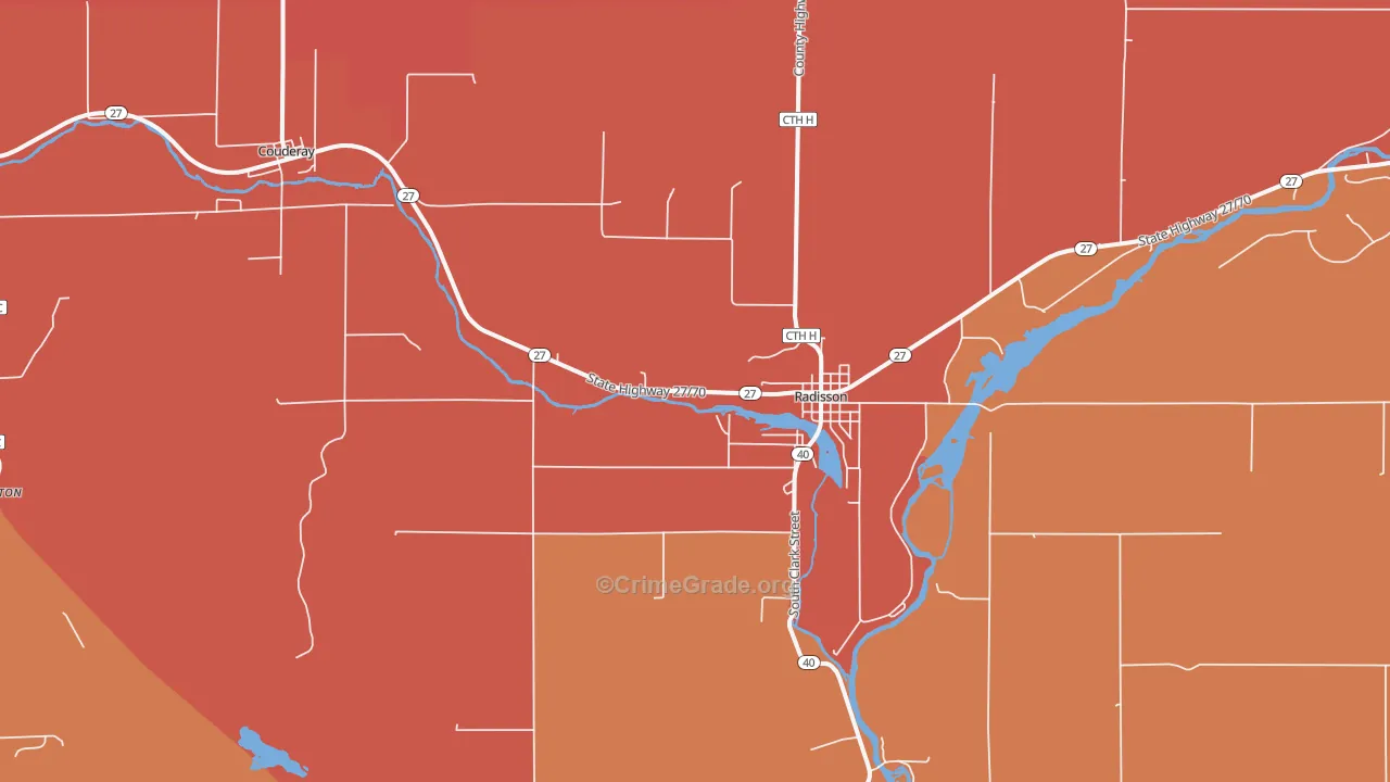 Radisson, WI Map of Burglary Rates