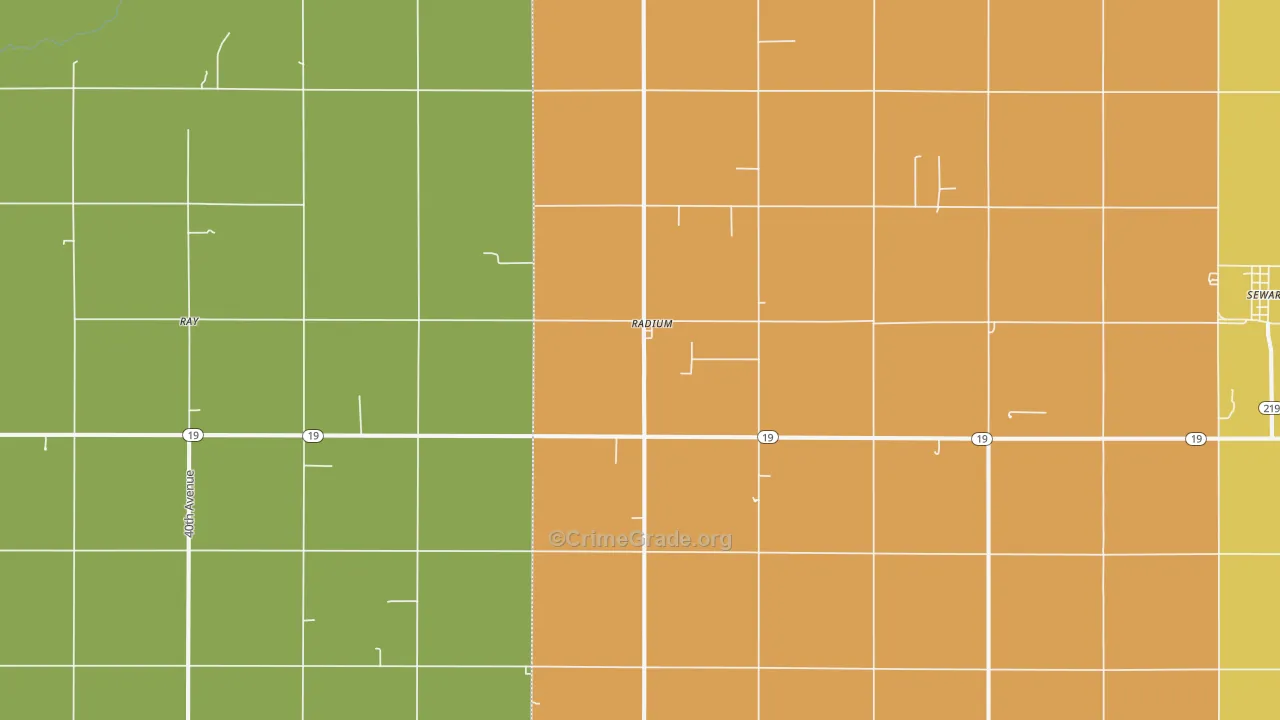 Radium, KS Map of Burglary Rates