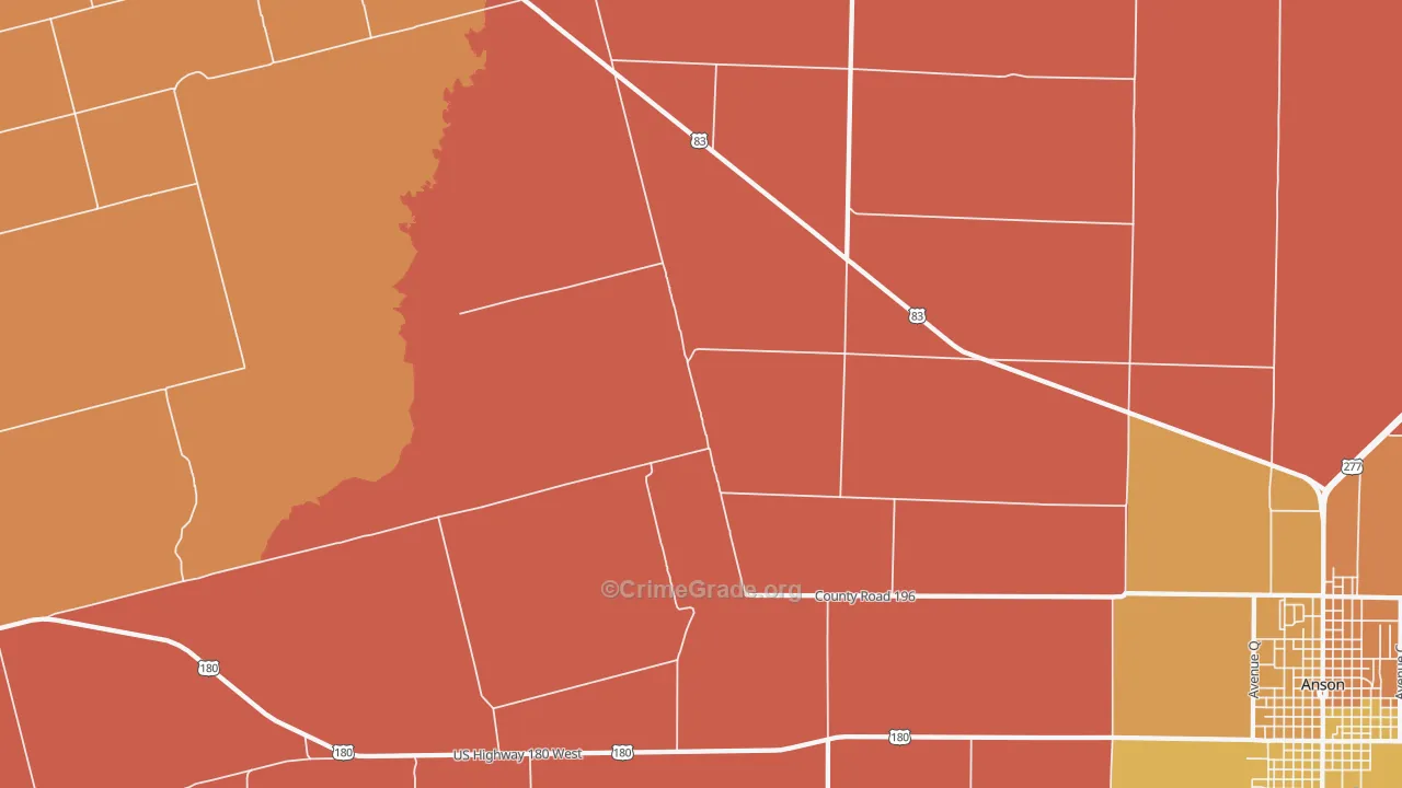 Radium, TX Map of Burglary Rates