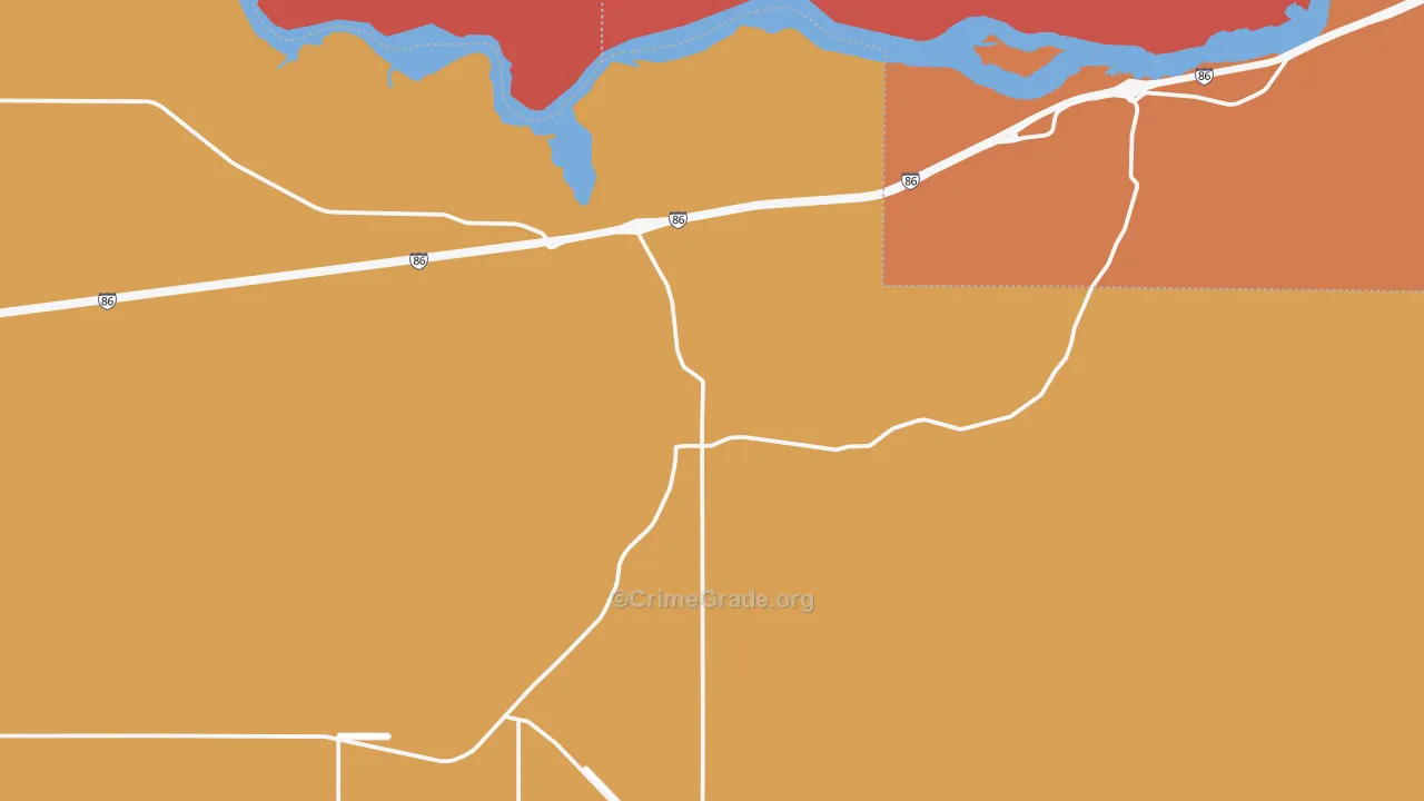 Raft River, ID Map of Burglary Rates