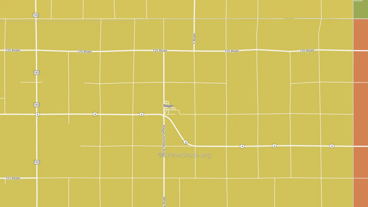 Ragan, NE Map of Burglary Rates