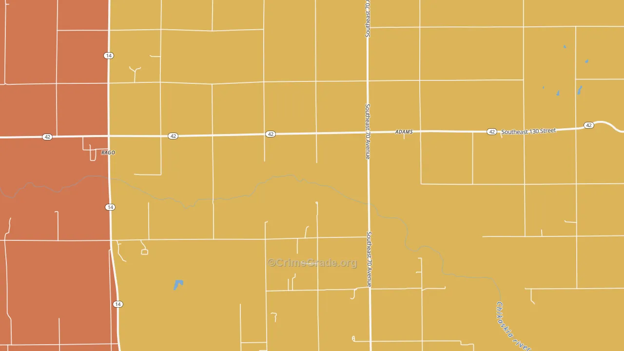Rago, KS Map of Burglary Rates