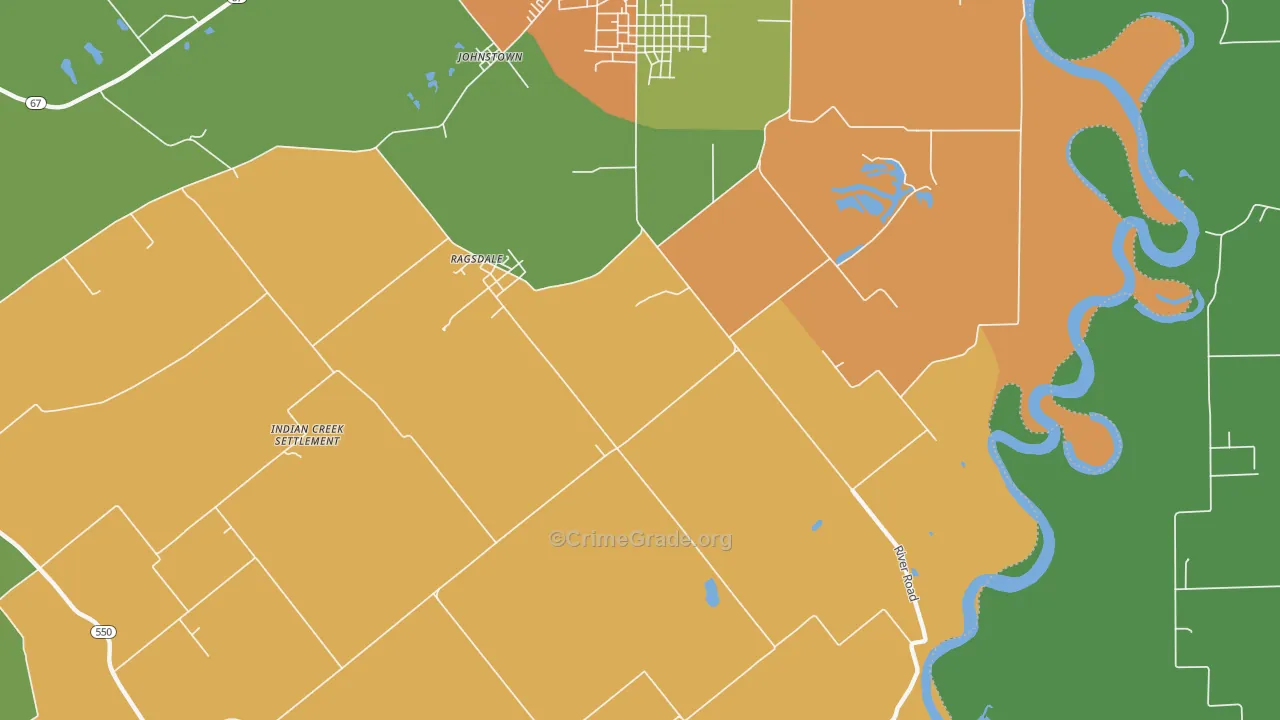 Ragsdale, IN Map of Burglary Rates