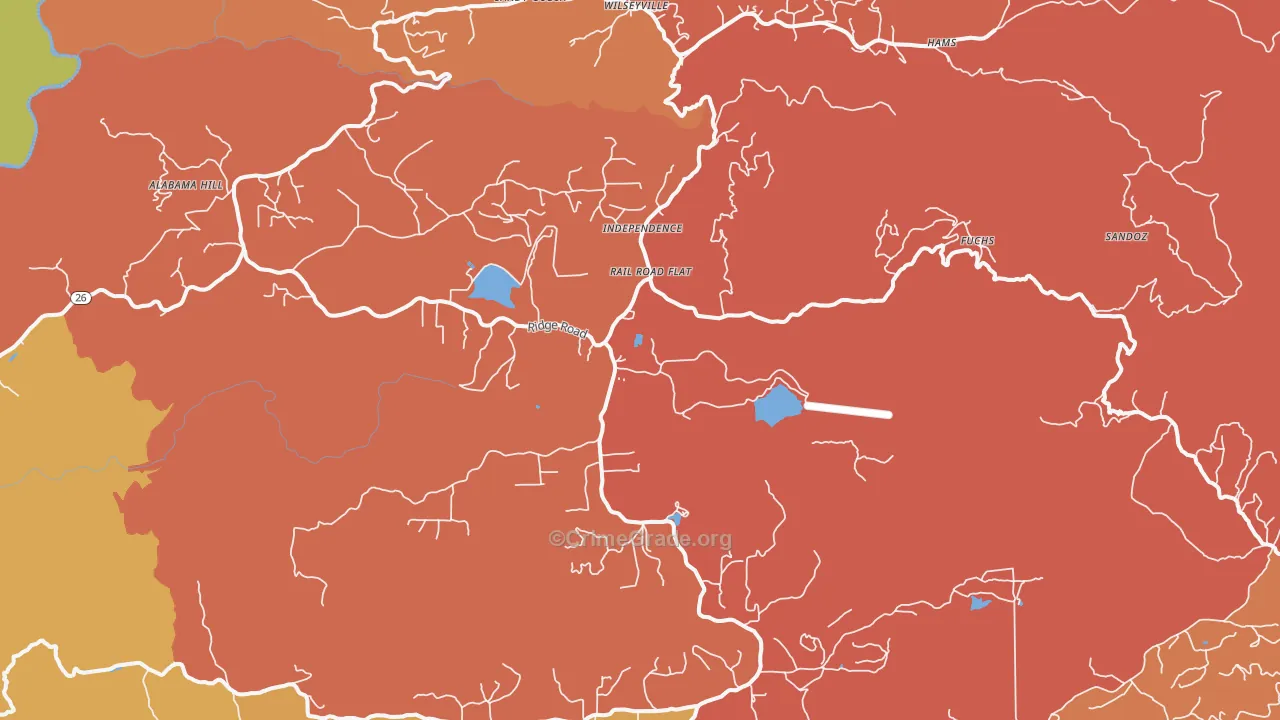 Rail Road Flat, CA Map of Burglary Rates