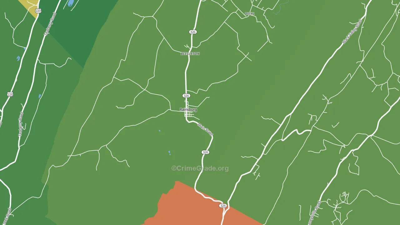 Rainsburg, PA Map of Burglary Rates