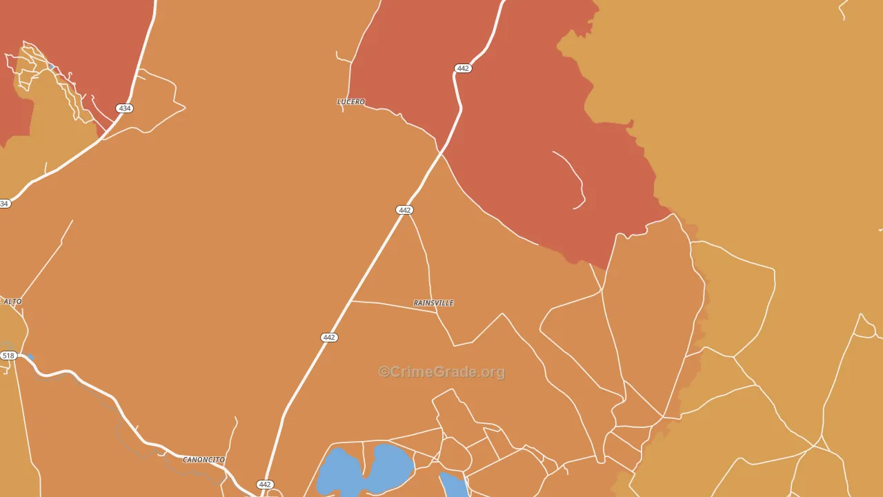Rainsville, NM Map of Burglary Rates