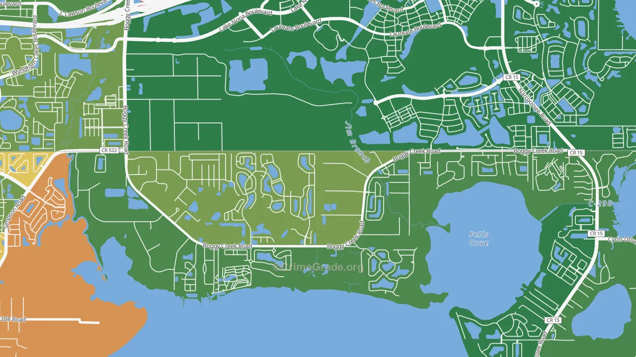 Raintree, Kissimmee, FL Map of Burglary Rates