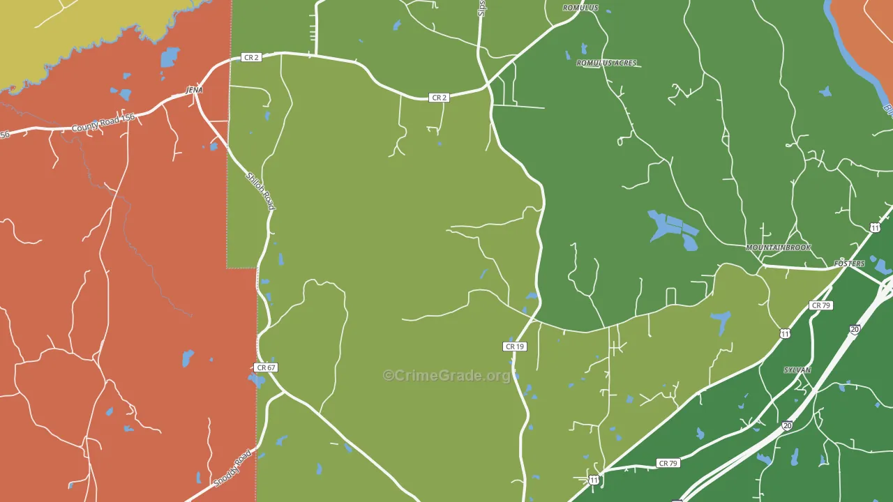 Ralph, AL Map of Burglary Rates